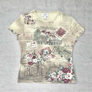 MOVING BLEU PATTERNED STAMP TEE